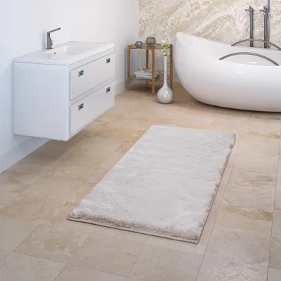 Produktbild von TT Home Badematte Badezimmerteppich Duschvorleger Weich Einfarbiges Muster Größe 60x100 cm