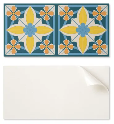 Obrázek produktu pro Dekorativní, samolepicí vinylová deska o rozměrech 120 x 60 cm s květinovým a geometrickým vzorem