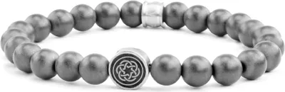 Produktbild von Frank 1967 7FB-0467 Herrenarmband aus Hämatitperlen – Hämatit – 8 mm – Stahlelement – 12,5 mm – silberfarben