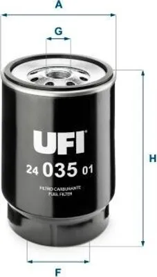 Image de Filtre à carburant UFI 24.035.01 pour MAN TGS, cartouche de filtre