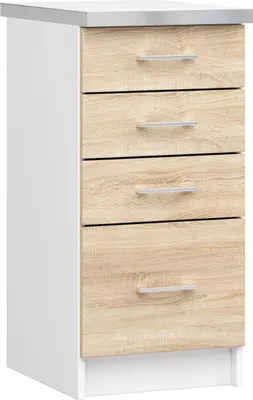 Image de Akord Armoire Lima Avec Plateau Blanc/Chêne Sonoma 40X45X82
