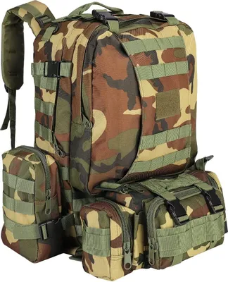 Obrázek produktu pro Topchances 55L taktický batoh turistický batoh vodotěsný pro kempování treking rybaření cestování práce, zelená kamufláž