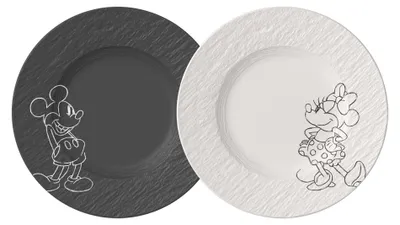 Immagine prodotto di Villeroy & Boch Set di 2 piatti da colazione Manufacture Rock Mickey Mouse