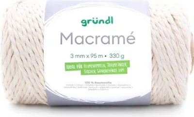 Produktbild von Gründl Baumwollkordel "Macramé", 3 mm, 95 m Farbe 01
