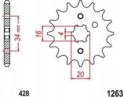 Produktbild von Ritzel 12 Z Teilung 482 für Malaguti Rieju Suzuki Yamaha