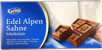 Produktbild von Karina Edel Alpensahne Schokolade Alpenmilchschokolade mit Sahne 200g