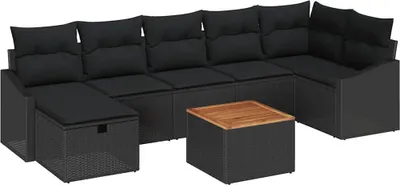 Imagen del producto de vidaXL Juego de sofás de jardín, 8 piezas, color , tejido de polirattan