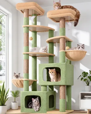 Image de Lit empilable XXL pour chats avec grandes niches et plateformes