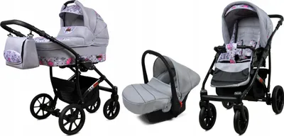Produktbild von BabyLux® Largo | 3in1 Kinderwagen Set | Pink Owl | Kombikinderwagen | Kinderwagenset | Buggy + B