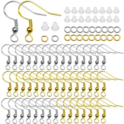 Image de Kit de fabrication de boucles d'oreilles - 600 pièces - Pour la création de bijoux - Couleur argent et or