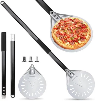 Produktbild von Famanu Pizzaschaufel Geperforet - Ideal für Pizzaofen - Aluminium - 20 cm