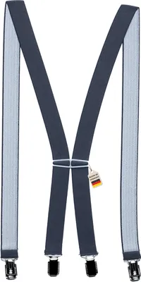 Produktbild von Hosenträger Uni 2,5 cm X-Form mit 4 robusten Clips Damen und Herren (Dunkelgrau)