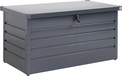 Produktbild von GARDEBRUK® Auflagenbox 385L Volumen Metall Abschließbar Gasdruckfeder 120x62cm Wetterfest Garten Balkon Keller Gartenbox Gartentruhe Anthrazit