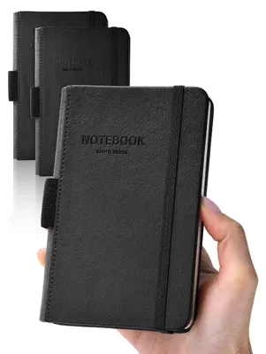 Produktbild von Notizbuch A6 Pocket Mini 2 Stück 320 Seiten Dickes Papier 9 x 14 cm Schwarz