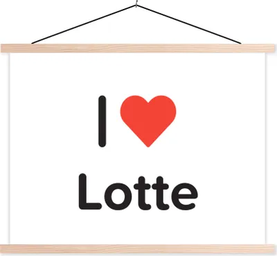 Produktbild von MuchoWow® Textilposter Ich liebe - Lotte - Mädchen 40x30 cm mit holzfarbenen Rahmen - Bilder