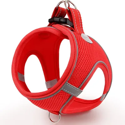 Produktbild von Reflektierendes Slip-On Geschirr für Hunde, Atmungsaktives Mesh, XXS, Rot, für Katzen und sehr kleine Hunde