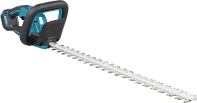 A cordless hedge trimmer is shown against a white background.