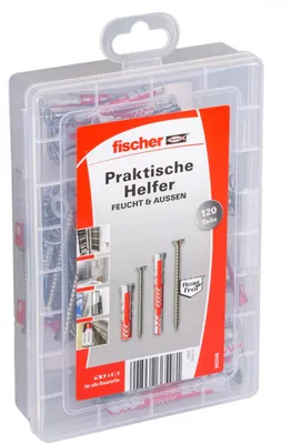 Obrázok produktu pre Fischer 553346, Súprava skrutiek a hmoždiniek, Nerezová oceľ, 60 kusov, Box