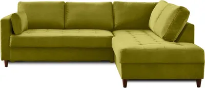 Produktbild von Lisa Design ANNA, Ecksofa mit Schlaffunktion, 5-Sitzer, zeitgenössischer Stil, rechts , Olivgrün