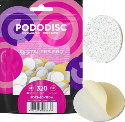 Obrázok produktu pre Staleks Pododisc Overlays White Soft Base zrnitosť 320 50 ks