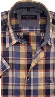 Immagine prodotto di Casa Moda camicia casual a maniche corte a scacchi arancioni