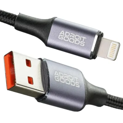 Zdjęcie produktu dla AdroitGoods Kabel do ładowania iPhone'a 2 metry odpowiedni dla Apple iPhone - Kabel do szybkiego ładowania 2,4 A - Kabel USB Lightning