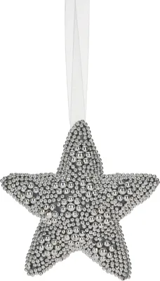 Obrázok produktu pre Vianočná závesná hviezda z korálikov, 15 cm, strieborná