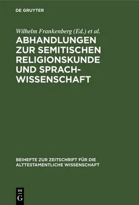 Produktbild von Abhandlungen zur semitischen Religionskunde und Sprachwissenschaft
