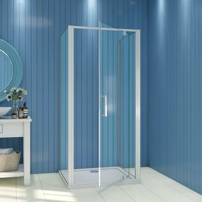 Produktbild von U-Duschkabine Nischentür 90x76x90cm (Seitenwand:90cm) Schwingtür Duschkabine Duschabtrennung Dusche