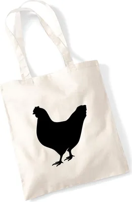 Produktbild von Huuraa Jutebeutel Huhn Silhouette 10 Liter Natural Baumwolle Tasche Geschenkidee