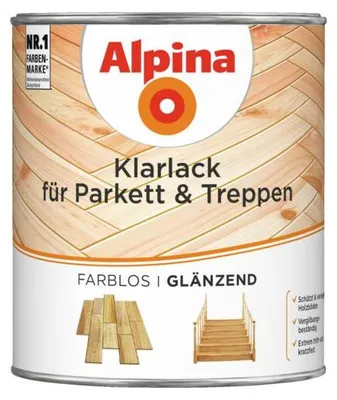 Produktbild von Alpina Klarlack für Parkett & Treppen 750 ml glänzend