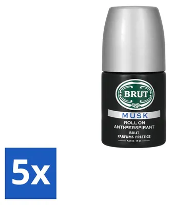 Immagine prodotto di 5 deodoranti roll-on "Brut" profumo Musk - 50 ml - confezione - 5 pezzi