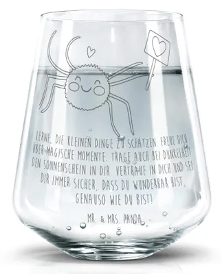 Produktbild von Mr. & Mrs. Panda Glas Spinne Agathe Motivation - Transparent - Geschenk, Liebe, Vertrauen, Tumbler, Becherglas, Trinkgefäß, getränkebecher, Glück, Wasserbecher