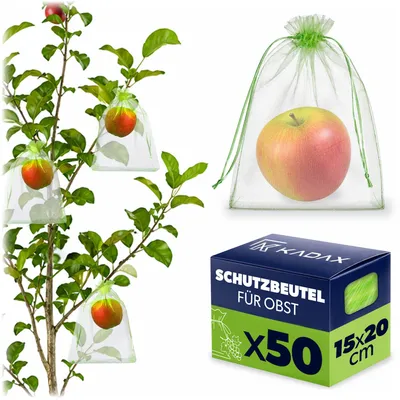 Obrázok produktu pre KADAX vrecká na ochranu hrozna 15 x 20 cm, 50 ks, vrecká na ochranu ovocia so sťahovacou šnúrkou, účinná ochrana hrozna pred hmyzom, vtákmi a škodcami v záhrade