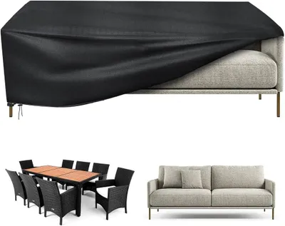 Imagen del producto de Funda protectora para muebles de jardín, resistente al viento, con protección UV, de 170x95x71 cm, impermeable para uso en exteriores