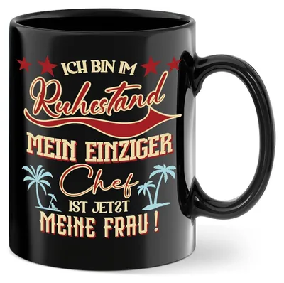 Productafbeelding van Koffiemok, cadeau voor een gepensioneerde, keramiek, 350 ml, bedrukt aan beide zijden