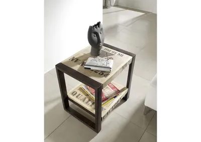 Produktbild von MASSIVMOEBEL24 Beistelltisch Mango 50x40x50 natur bedruckt FACTORY #101