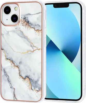 Produktbild von UNIQ Accessory iPhone 13 & 14 TPU Back Cover - Marble White