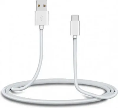 Produktbild von SYSTEM-S USB 3.1 Kabel 1 m Typ C Stecker zu 2.0 Typ A Stecker in Weiß