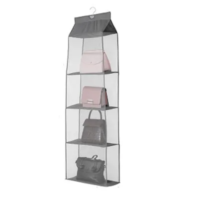 Produktbild von Hängende Handtasche Aufbewahrung Organizer Haushaltswaren Vliesstoff 4 Taschen Geldbörse Tasche Organizer für Schrank