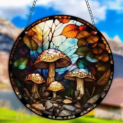 Produktbild von Sonnenfänger - Mushrooms/Typ5 aus Buntglas KP31525