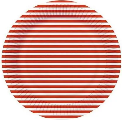Produktbild von RP 10 Pappteller Stripes red - Streifen rot Ø23cm