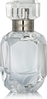 A clear, studio shot of a Tiffany & Co. perfume bottle against a white background.