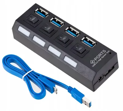 Produktbild von 4-Port USB 3.0 Hub mit Einzelschaltern