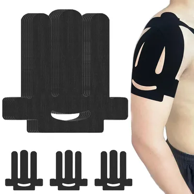 Produktbild von 10er Set Kinesiologie Schulter Tape, elastisches Baumwoll-Sporttape, atmungsaktiv & wasserfest für Schulterunterstützung