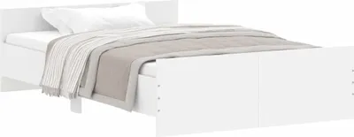 Produktbild von vidaXL Bettgestell mit Kopf- und Fußteil Weiß 120x200 cm