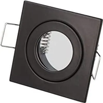 Obrázok produktu pre Zapustené bodové svietidlo zapustený rám hranatý Ø45 mm vŕtaný otvor hliník chróm vrátane pätice GU5.3 pre 35 mm LED žiarovky čierna