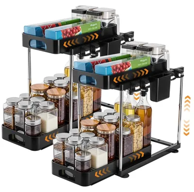 Imagen del producto de Solidchoice - Organizador de cocina de 2 niveles con cajones extraíbles