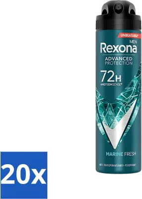 Image de Rexona Men – Déodorant spray – Protection longue durée – Marine Fresh – Antisudorifique et transpirant – 150 ml – Pack économique – 20 pièces