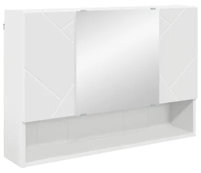 Image de Armoire miroir murale avec 3 portes et espace de rangement